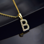 Close-up detail of Luxury necklace - Initial showing premium quality craftsmanship