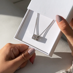 Unboxing experience of Iced Cube Initial Necklace personalized gift