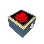 Sterling Silver Necklace - With Preserved Rose - To My Love worn styling photo showing elegant design