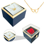 Multiple angles of Engraved Name Necklace - With Real Rose personalized necklace