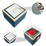 Side angle of personalized ring Light Projection Ring - LOVE FOREVER - With Rosebox