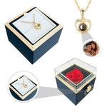 Personalized photo necklace - With Real Rose custom engraving detail and material quality