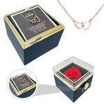Heart Necklace - With Real Rose - To My Love worn styling photo showing elegant design