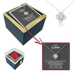Multiple angles of Sterling Silver Necklace - With Preserved Rose - To My Love personalized necklace
