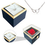 Close-up detail of Engraved Name Necklace - With Real Rose showing premium quality craftsmanship