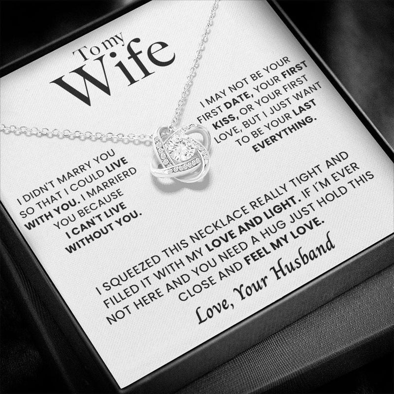 Sterling Silver Necklace - To my amazing Wife  front view - Beyond Love
