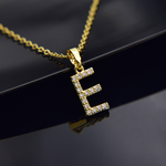 Side angle of personalized necklace Luxury necklace - Initial