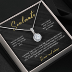 Sterling Silver Necklace - To your Soulmate  front view - Beyond Love
