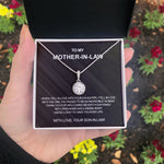 Crystal necklace - To my Mother in law custom engraving detail and material quality