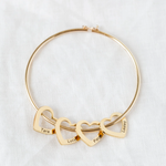 Bracelet with customizable heart pendants gift-ready packaging with rose box presentation