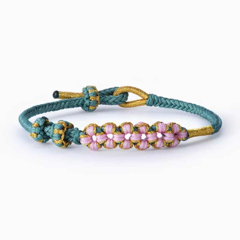 Close-up detail of Grandmother & Granddaughter - Blossom Knot Bracelet showing premium quality craftsmanship