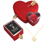 Lifestyle photo of 14K White Gold Necklace – Real Rose Gift Box – To My Love as meaningful love gift