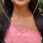 Close-up detail of Engraved Heart Necklace - with real Rose Bear Giftbox showing premium quality craftsmanship