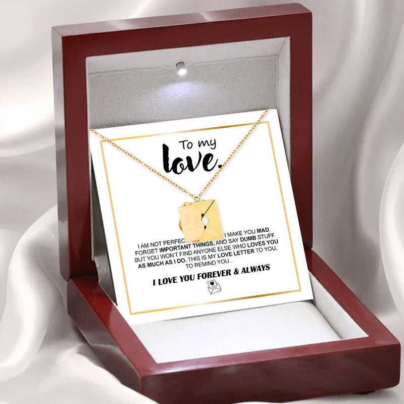 Necklace with Hidden Love Letter – Romantic Gift for Her  front view - Beyond Love