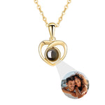 Personalized photo necklace - With Real Rose gift-ready packaging with rose box presentation