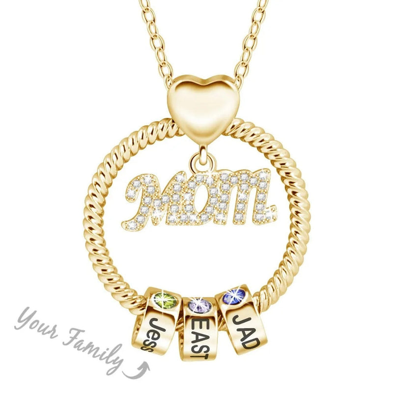 Love Necklace - Best Gift For The Greatest Mother with custom engraving front view - Beyond Love