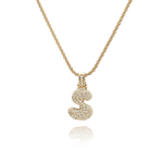 ICY Bubble Letter Initial Necklace gift-ready packaging with rose box presentation