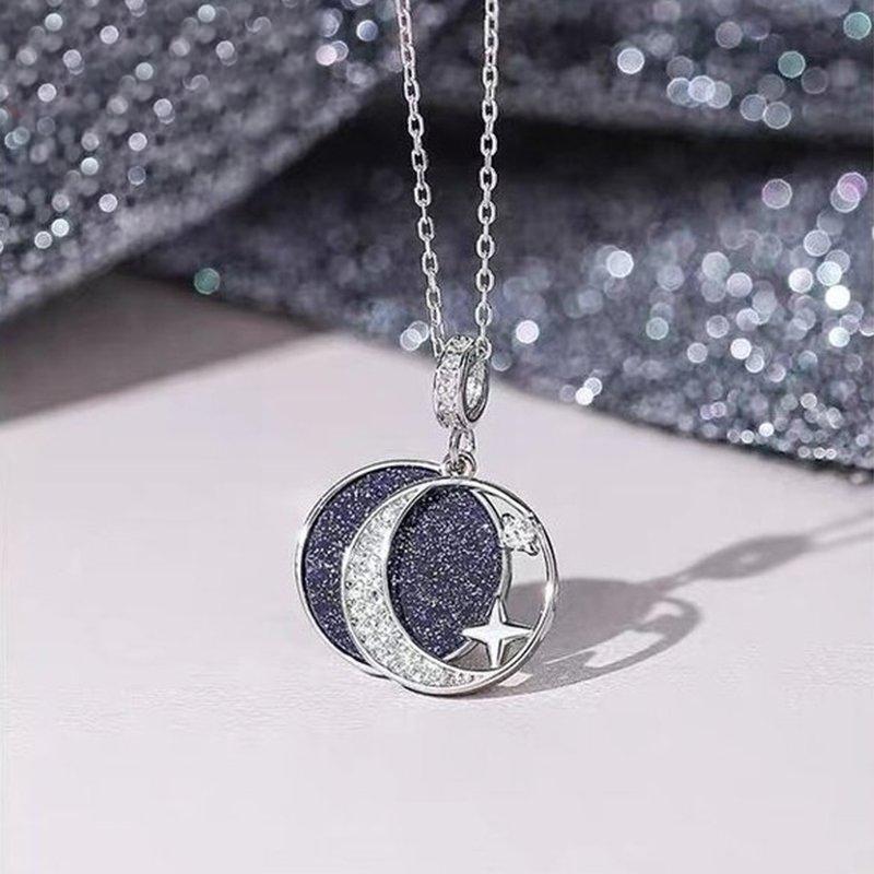 Close-up detail of Mother and Daughter necklace - Stars showing premium quality craftsmanship