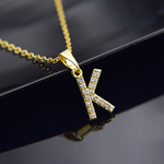 Luxury necklace - Initial with custom engraving front view - Beyond Love