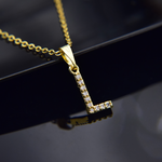 Close-up detail of Luxury necklace - Initial showing premium quality craftsmanship