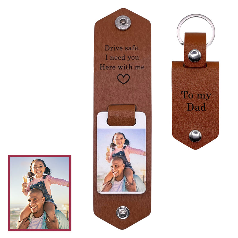 Personalized photo Keychain - To my Dad with hidden photo projection front view - Beyond Love
