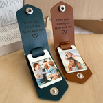 Close-up detail of Personalized photo Keychain - To my Dad showing premium quality craftsmanship