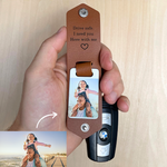 Personalized photo Keychain - To my Dad gift-ready packaging with rose box presentation