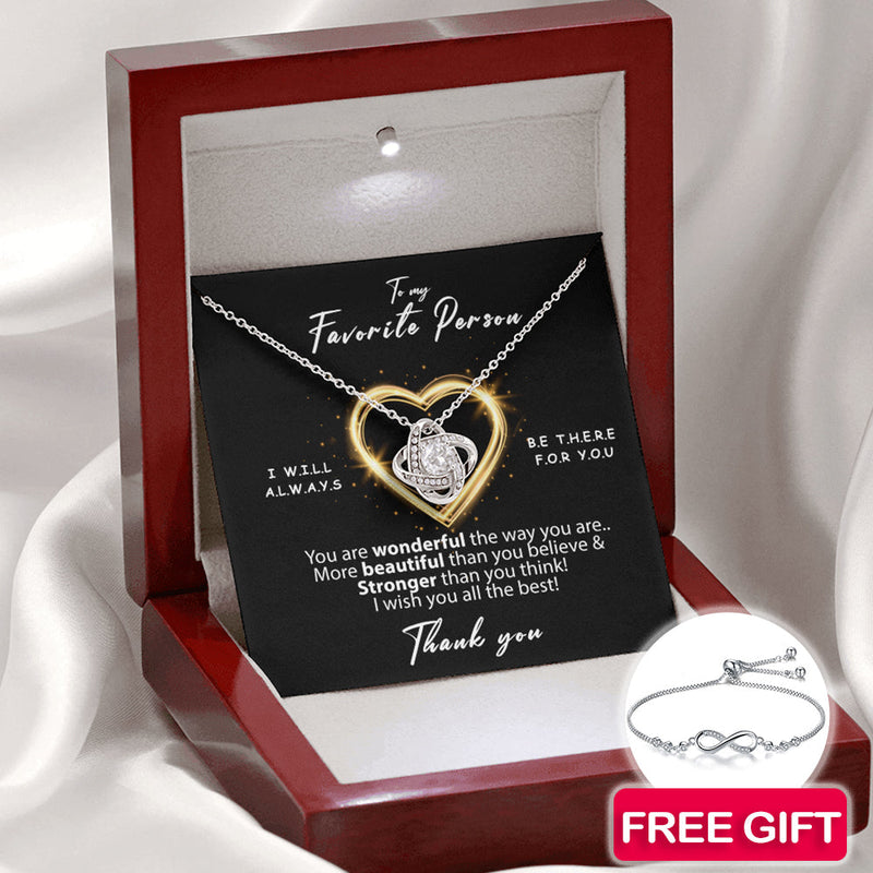 Close-up detail of Sterling Silver Necklace - Favorite Person + bracelet FREE showing premium quality craftsmanship