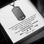 Lifestyle photo of Stainless steel necklace - to my Husband as meaningful love gift