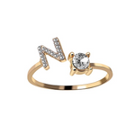 Personalized initial ring - To my favorite Person worn styling photo showing elegant design