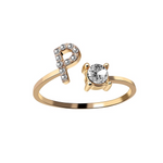 Multiple angles of Personalized initial ring - To my favorite Person personalized ring