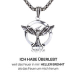 Side angle of personalized necklace Phoenix Necklace - Rebirth & Eternity