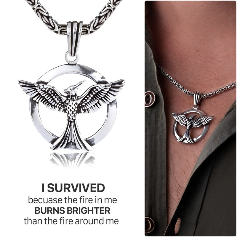 Phoenix Necklace - Rebirth & Eternity  front view - Beyond Love