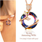 Crystal necklace - To my amazing Wife  front view - Beyond Love