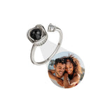 Personalized Photo Ring - To my loved Ones worn styling photo showing elegant design
