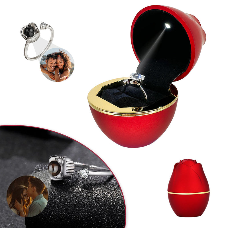 Personalized Photo Ring - To my loved Ones with hidden photo projection front view - Beyond Love