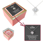Close-up detail of Sterling Silver Necklace - With Preserved Rose - To My Love showing premium quality craftsmanship