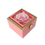 Engraved Name Necklace - With Real Rose with surprise rose gift box front view - Beyond Love