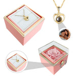 Gift wrapping and surprise packaging for Personalized photo necklace - With Real Rose