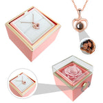Multiple angles of Personalized photo necklace - With Real Rose personalized necklace