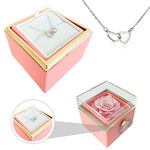 Side angle of personalized necklace Engraved Name Necklace - With Real Rose