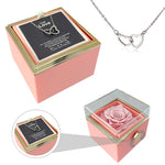 Engraved Necklace - With Real Rose - To My Love gift-ready packaging with rose box presentation