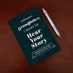 Close-up detail of Grandfather's Story Journal showing premium quality craftsmanship