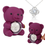 Lifestyle photo of Sterling Silver Necklace - with real Rose Bear Giftbox as meaningful love gift