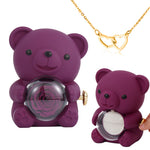Multiple angles of Engraved Heart Necklace - with real Rose Bear Giftbox personalized necklace