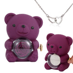 Close-up detail of Engraved Heart Necklace - with real Rose Bear Giftbox showing premium quality craftsmanship