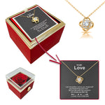 Side angle of personalized necklace Sterling Silver Necklace - With Preserved Rose - To My Love