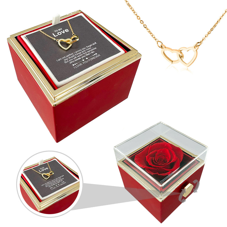 Heart Necklace - With Real Rose - To My Love