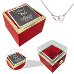 Close-up detail of Heart Necklace - With Real Rose - To My Love showing premium quality craftsmanship