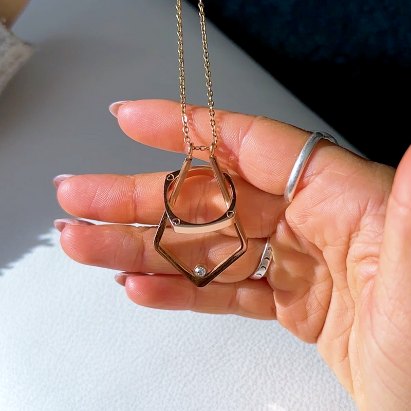 Close-up detail of Ring Keeper Necklace showing premium quality craftsmanship